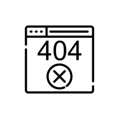 Error Page icon Vector illustration Line Design and Development style icon 
