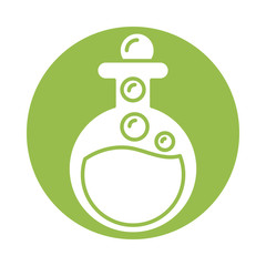 flask with bubbles , silhouette style icon