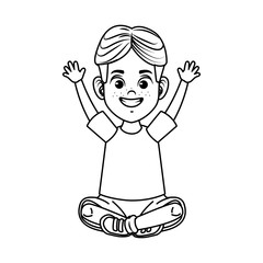 happy little boy avatar character