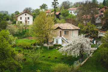 Fototapeta na wymiar Bulgarian village during springtime. Eastern europe village. 