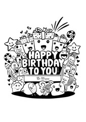 happy birthday illustration