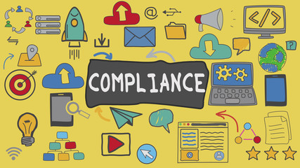 Compliance, Yellow Illustration Graphic Technology Concept