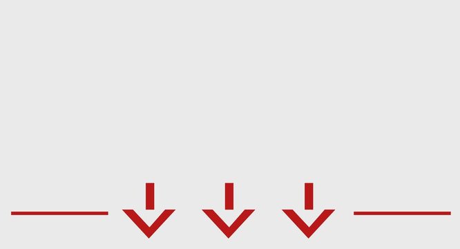 Red pointer to the link in description for YouTube on transparent background, arrow