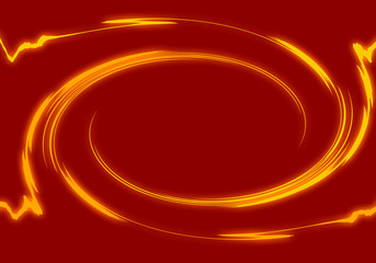 abstract yellow spiral glowing light on red background