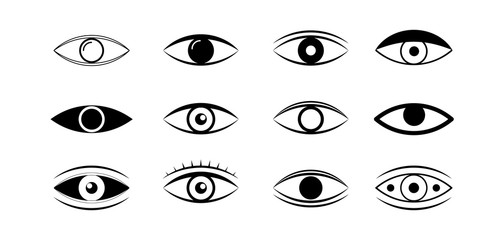 Eye icons. Human eyes.