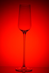 Beautiful glass on a red background 