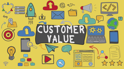 Customer Value, Yellow Illustration Graphic Technology Concept