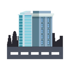 Obraz premium buildings with windows in the road