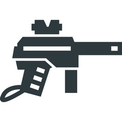 paintball gun black icon on white background