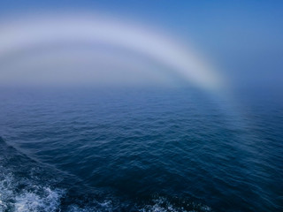 Greenland Ilulissat with white rainbow sea glacier