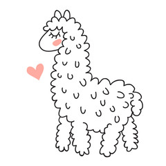 Cute cartoon lama