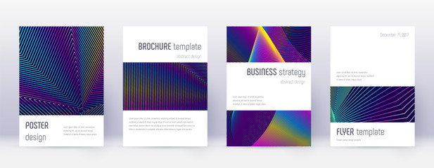 Fototapeta premium Minimalistic brochure design template set. Rainbow