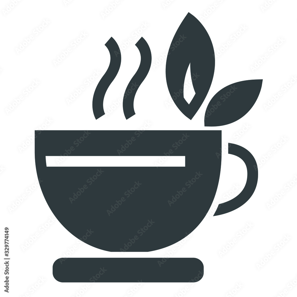 Canvas Prints tea black icon on white background