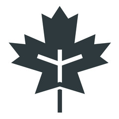 Autumn leaf black icon on white background