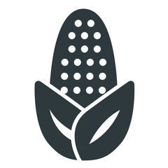 Corn black icon on white background