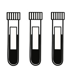 Vector illustration of test tubes on a white background. Infection with coronary virus COVID-19