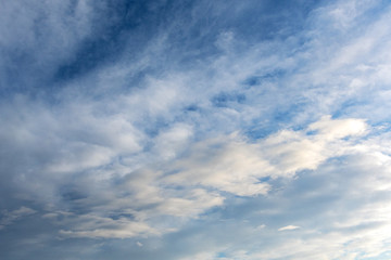 Backgrounds and textures. Blue beautiful sky with clouds.