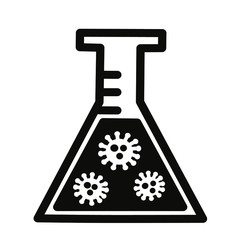 Vector illustration of a flask on a white background. Vector illustration of test tube on a white background. Test for coronavirus. Infection with coronary virus COVID-19