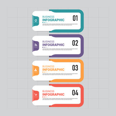 Modern Infographics steps template with rectangle banner.	
