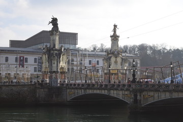 Beautiful bridge in San Sebastian Basque Country Spain 