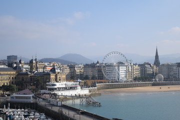 Beautiful view San Sebastian bay in Basque Country Spain 