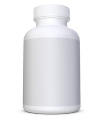 Realistic 3D Bottle Mock Up Template on White Background.3D Rendering 