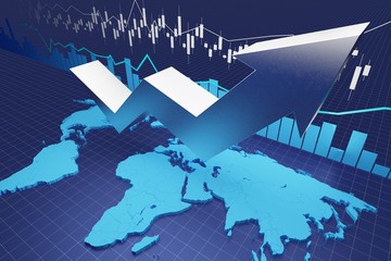 Financial success chart - 3D illustration