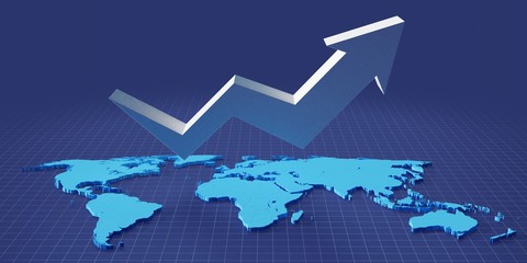 Financial success chart - 3D illustration