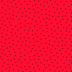 Watermelon seeds seamless pattern isolated on red background