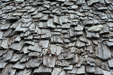 texture of old wooden roof