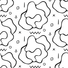 Modern abstract vector seamless pattern. Flat geometric shapes. Template for use in web or print design.