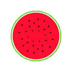 Watermelon slice isolated on white background.