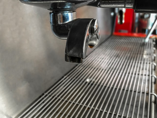 Espresso machine making coffee in pub, bar, restaurant