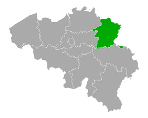 Fototapeta na wymiar Karte von Limburg in Belgien