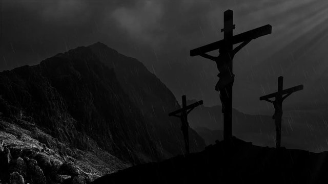 Jesus on the Cross BW