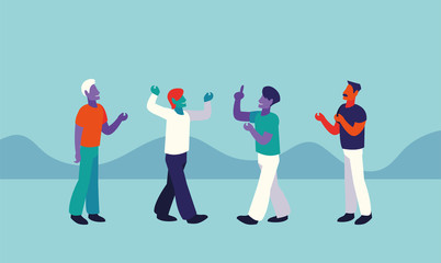 businessmen in different faceless poses