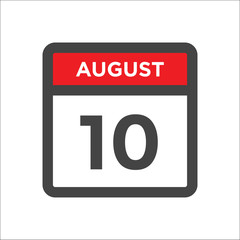 August 10 calendar icon with day of month