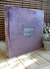  album and photo book velor material for sale, violet colors, close-up