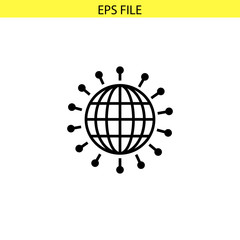 Global network icon. EPS vector file