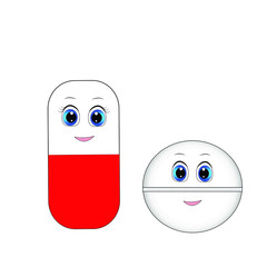  antibiotic pill tablet  and virus  illustration 