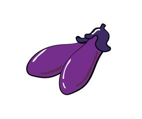 シンプルな二つのナスのイラスト