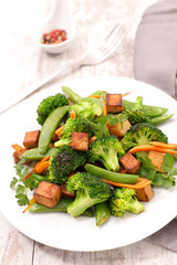 fried vegetable and tofu- vegetarian dish