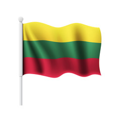 Waving flag of the Lithuania