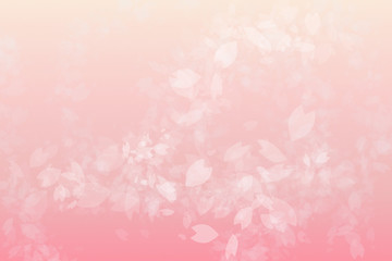 Fototapeta na wymiar Falling leaves in the wind pink sweet background.