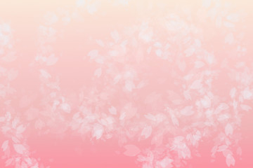 Cherry blossom leaves in the  win sweet pastel background. 