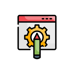 Development icon Vector illustration Outline Filled Design and Development style icon 