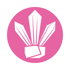 gems on stone , silhouette style icon