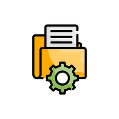 Data Management icon Vector illustration Outline Filled Design and Development style icon 