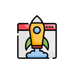 Website Startup icon Vector illustration Outline Filled Design and Development style icon 