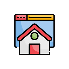 Home Page icon Vector illustration Outline Filled Design and Development style icon 